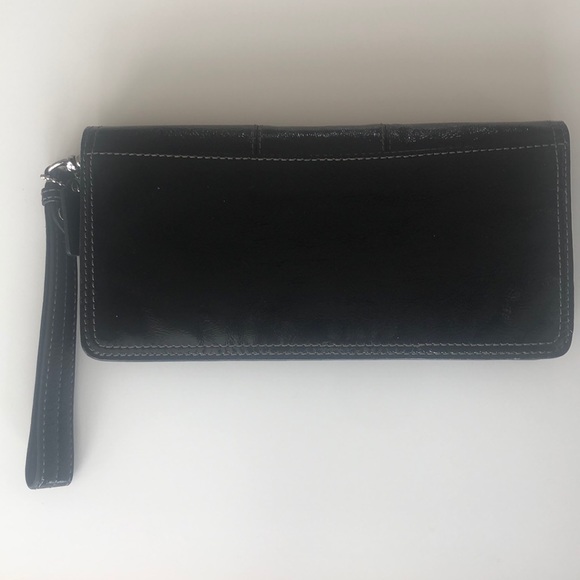 Coach black slim leather wristlet wallet - Picture 2 of 6